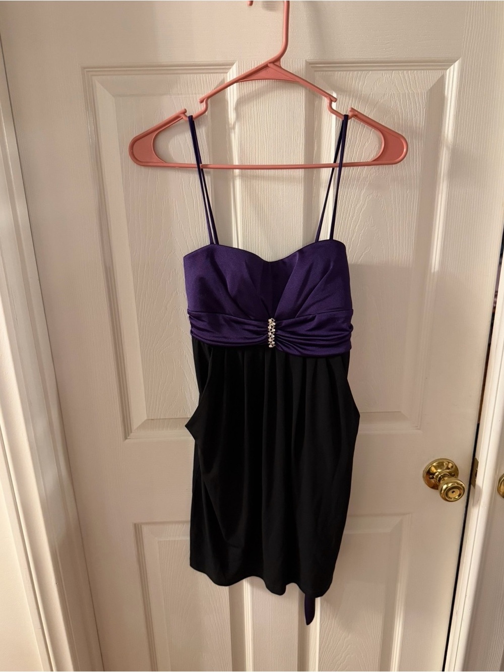 Y2K Sweet Storm Purple & Black Two-Tone Mini Dress